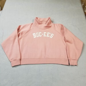 Bucee's Sweatshirt Womens Size XL Pink Pullover High neck Spell Out